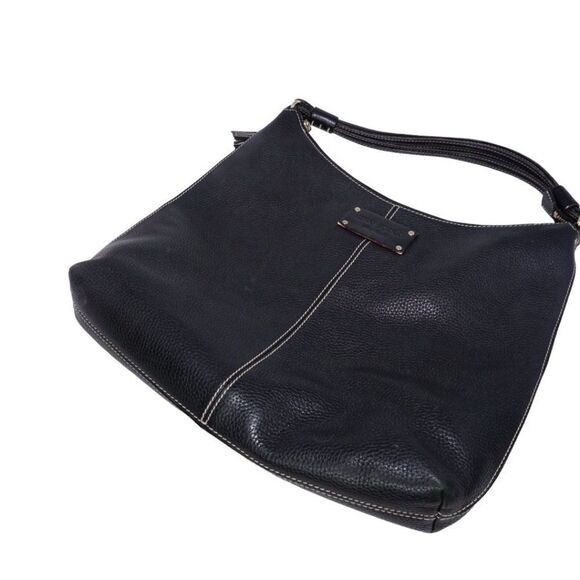 Kate Spade Black Pebbled Leather Bag with Tassel Keychain Accent - Picture 7 of 11